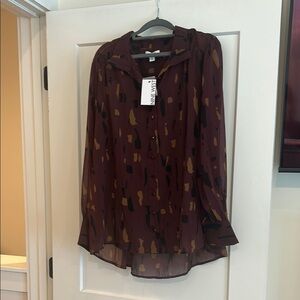 Vince Camuto Red Long Sleeve Blouse